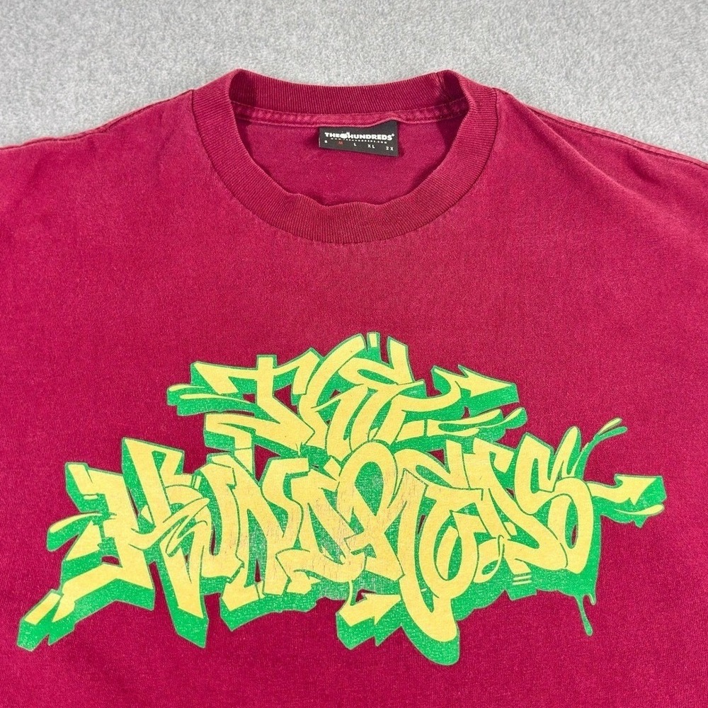 The Hundreds Shirt Mens M Red Graffiti Streetwear Y2K